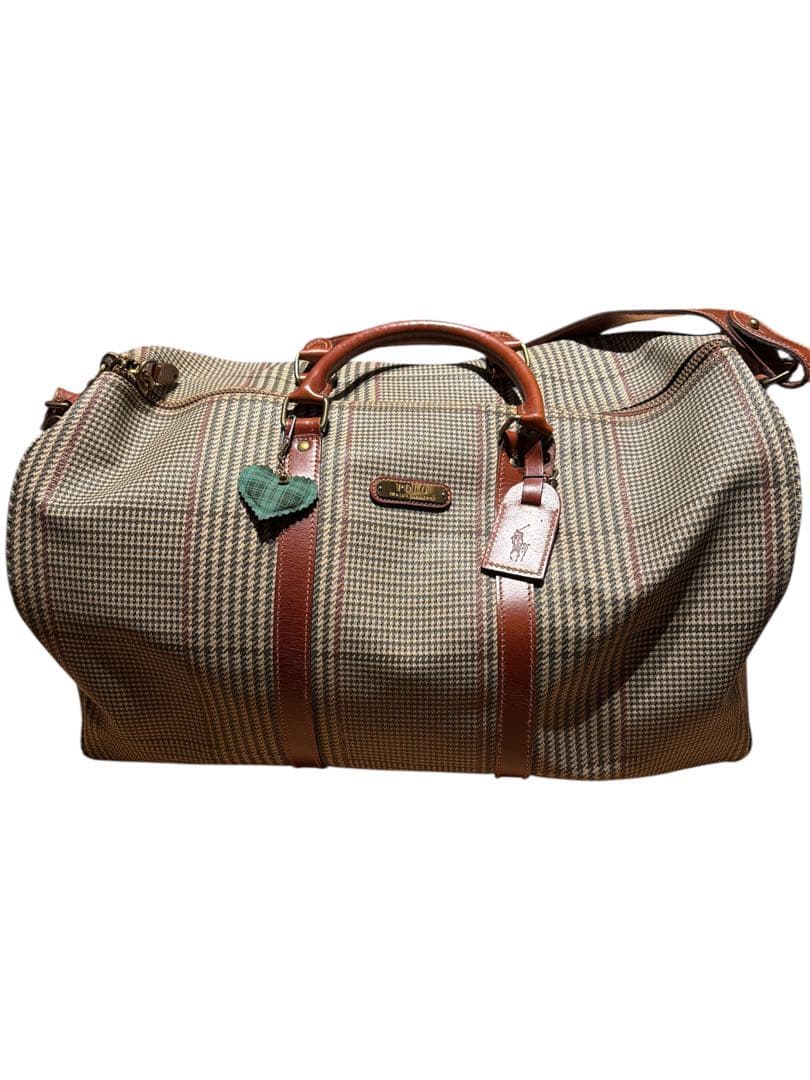 pvcレザー　RalphLauren ボストンバッグ　南京錠付き