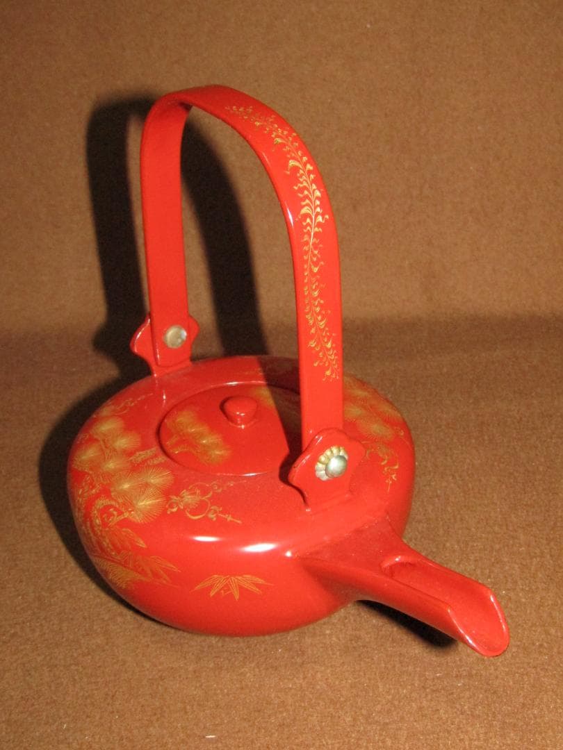 【輪島塗　松竹梅鶴亀　沈金蒔絵　屠蘇器揃】美品　正月道具