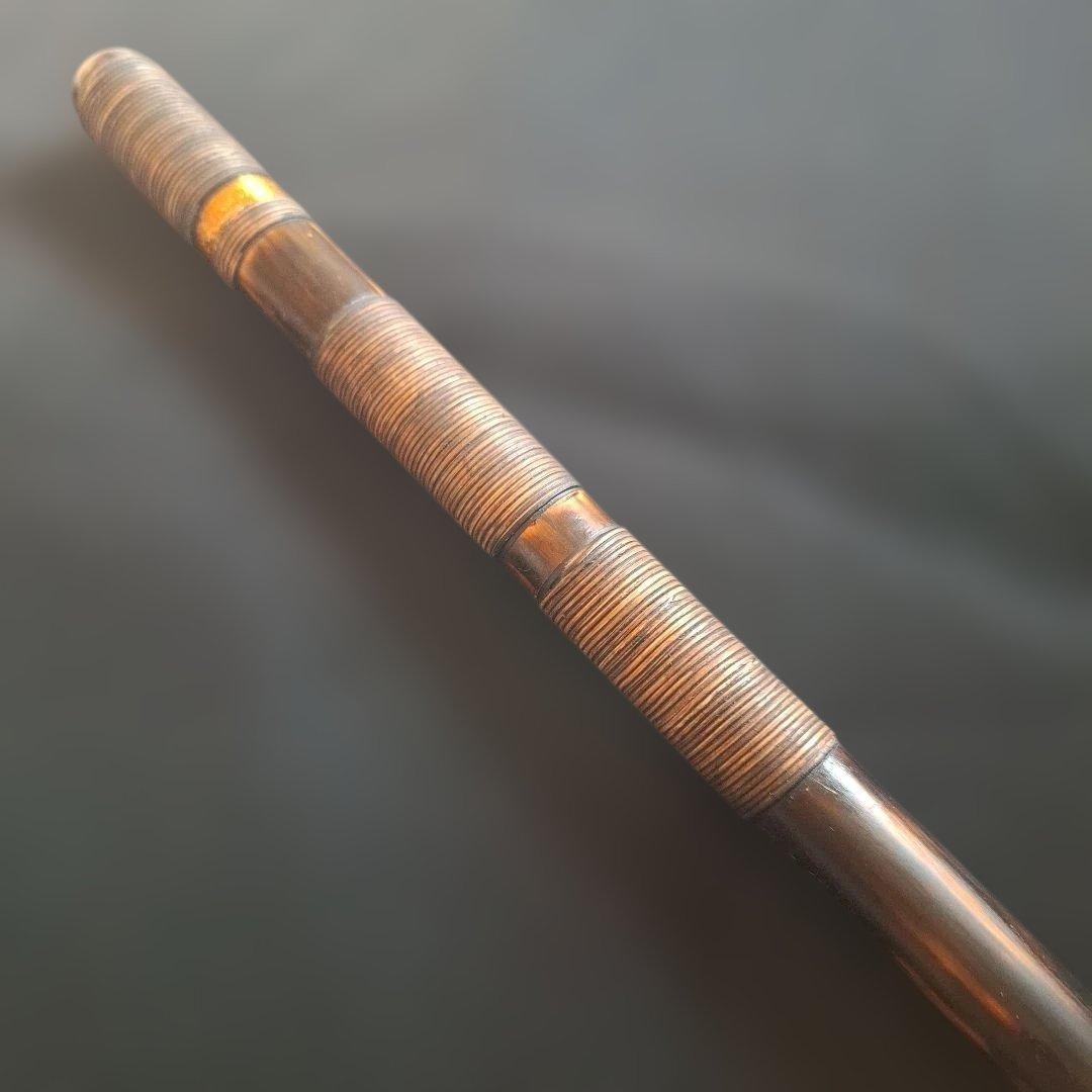 篠笛　古典調　7本調子　6穴　天地胴藤巻き　超鐵仕様　燻風仕上げ