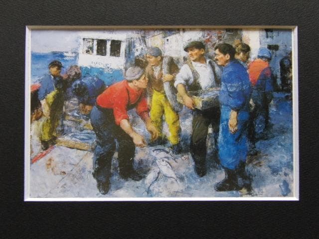 工藤和男、ペスカドール（漁師）、希少画集画、新品高級額・額装付