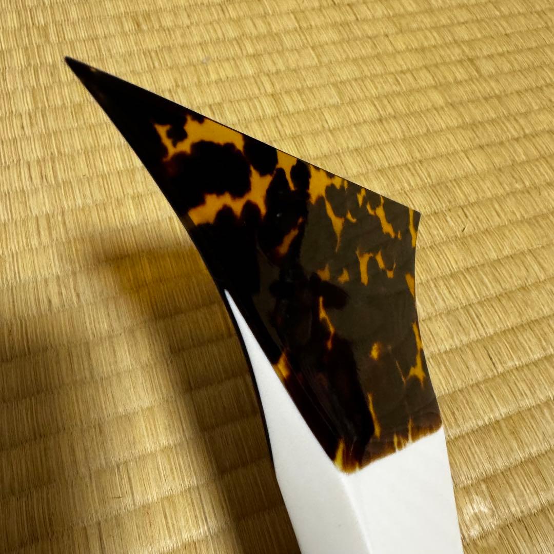 美品　津軽三味線バチ 撥 亀甲 鼈甲 べっ甲 和楽器　開き139mm