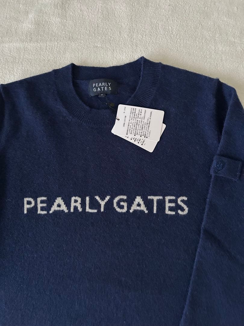 新品 パーリーゲイツ カシミヤ100% ニット セーター レディース ネイビー