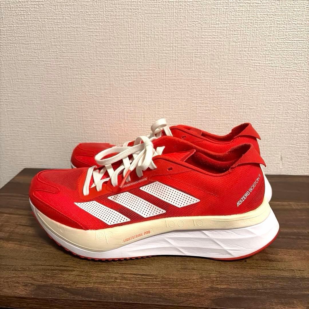 美品 adidas アディダス アディゼロボストン11 25.0cm