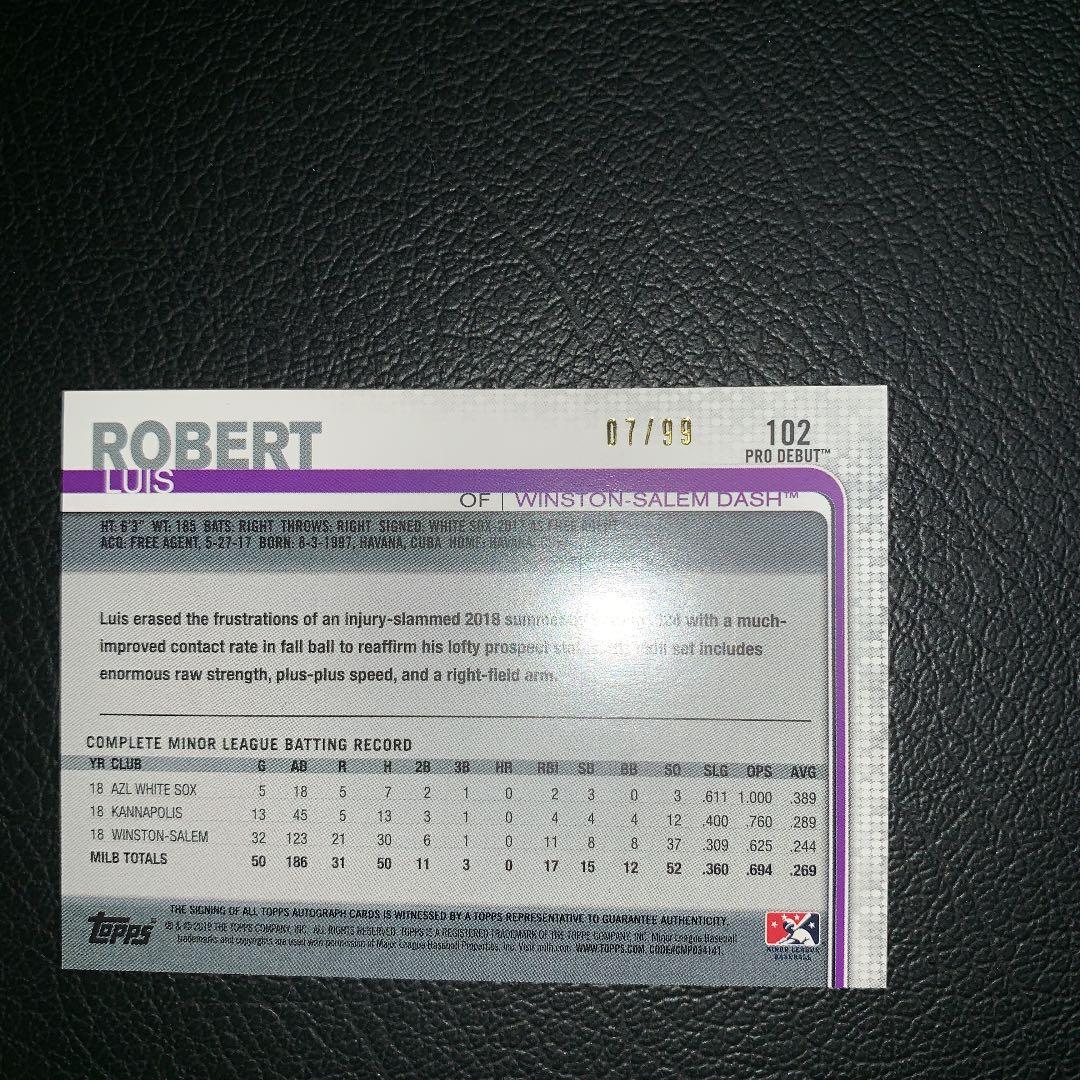 Topps  ルイス・ロバート jr. 緑パラレル 7/99