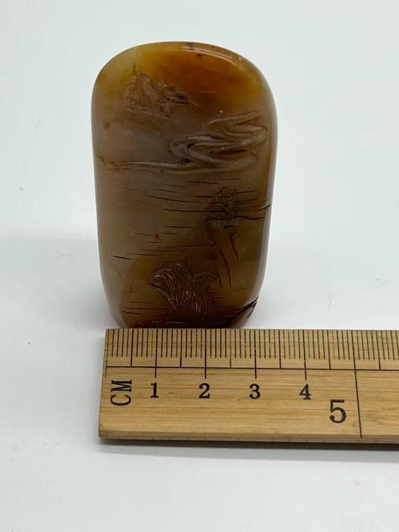 清時代 寿山石印 彭城徐州古山水文印 印文【彭城】 篆刻印鑑 (F-235)