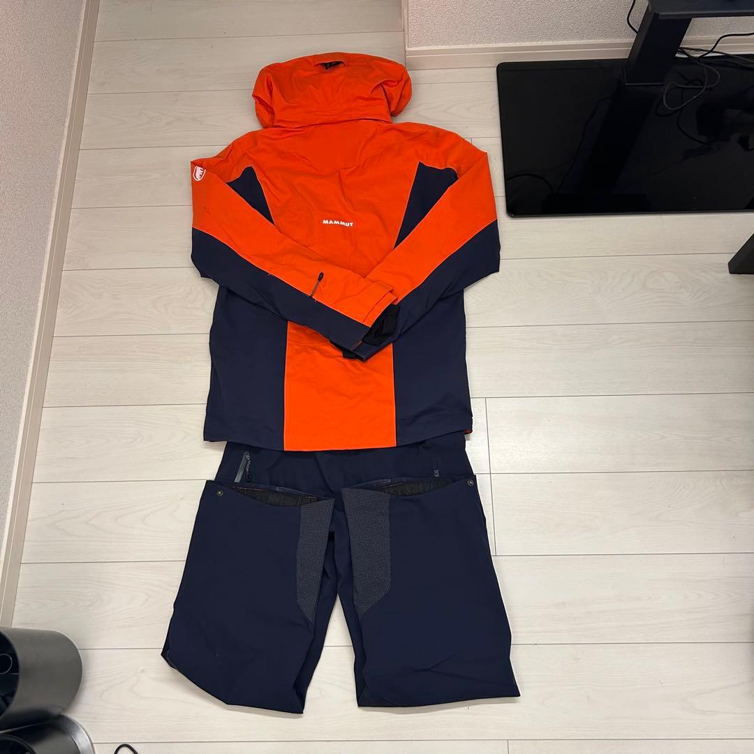 Mammut スキー スノーウェアセット オレンジ/ネイビー