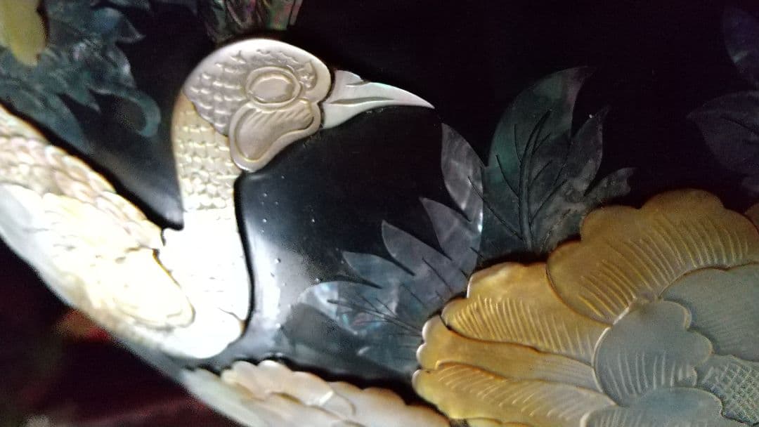 螺鈿細工の特大壺花器