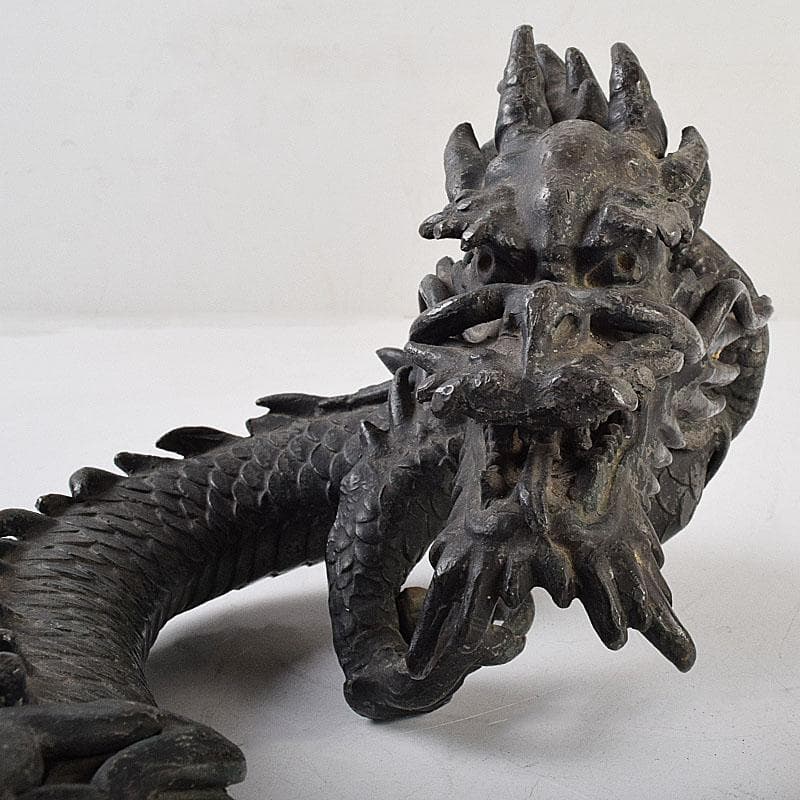 オベサス　時代金工　古銅鍍金　龍　置物　重さ約4kg　D　R9340H