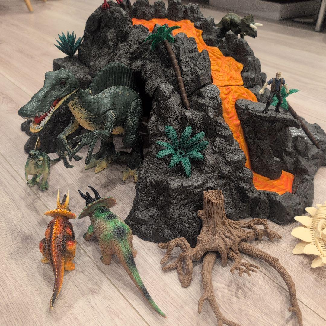 シュライヒ　ビッグ火山　恐竜セット　音の鳴るビッグ恐竜付き　説説明書付き