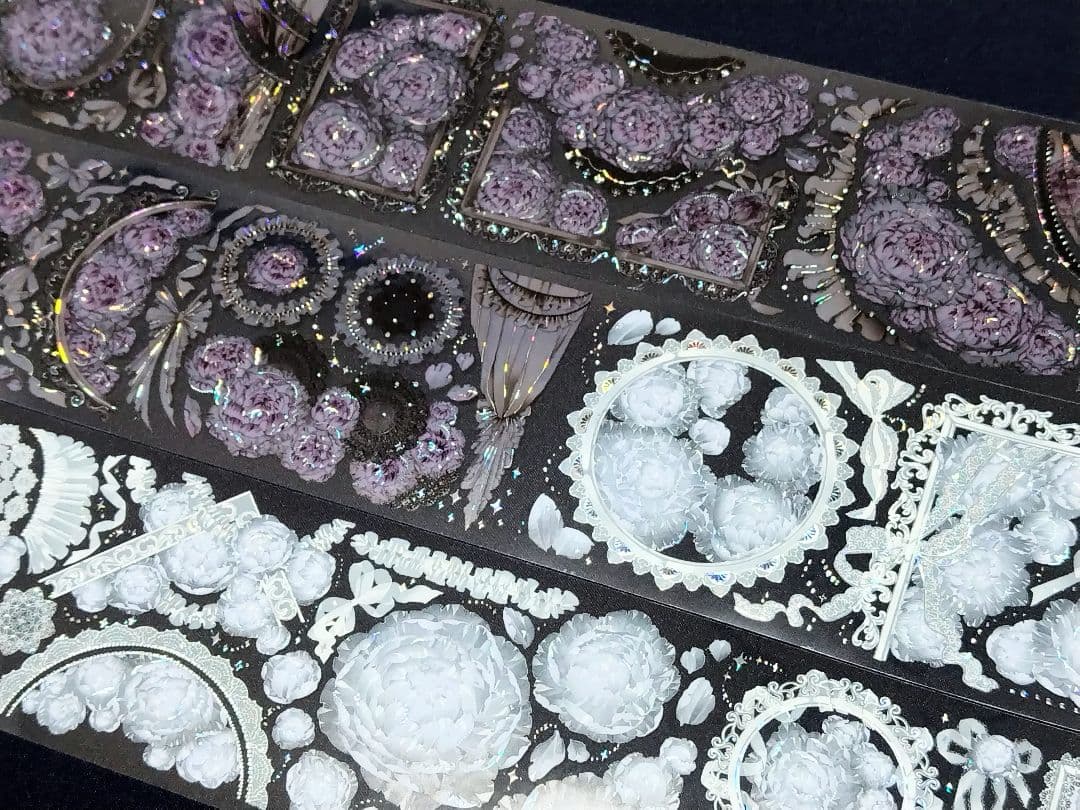 切売 519★ 海外 マスキングテープ マステ PET 装飾 花 贝壳銀