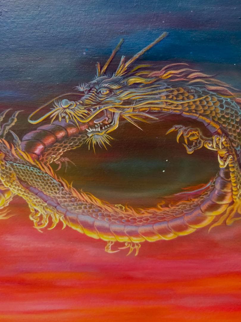 龍の絵 赤富士 開運画 原画 スピリチュアルアート SEISUI