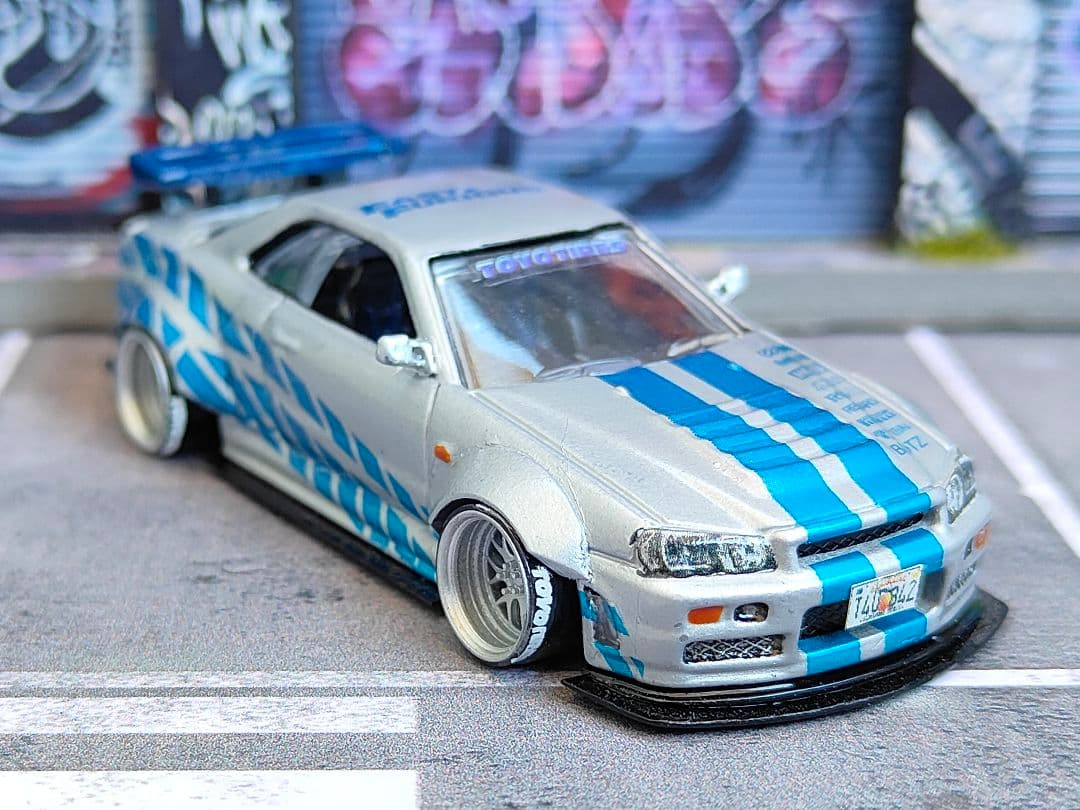 ホットウィールカスタム 日産 R4 GTR ワイスピ ☆深リム☆トミカ改造☆