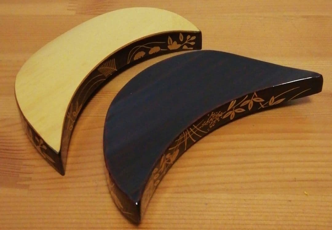 道場宗廣作　鵬雲斎好　蒔絵　秋草　三日月　升　香合　共箱　茶道具