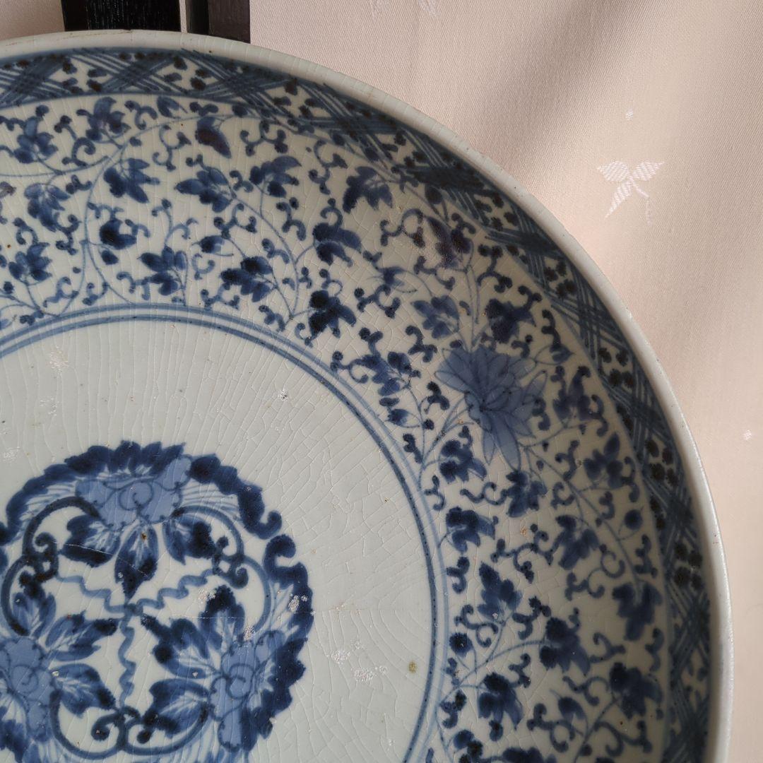 古伊万里 花唐草 大皿 江戸中期 31㎝