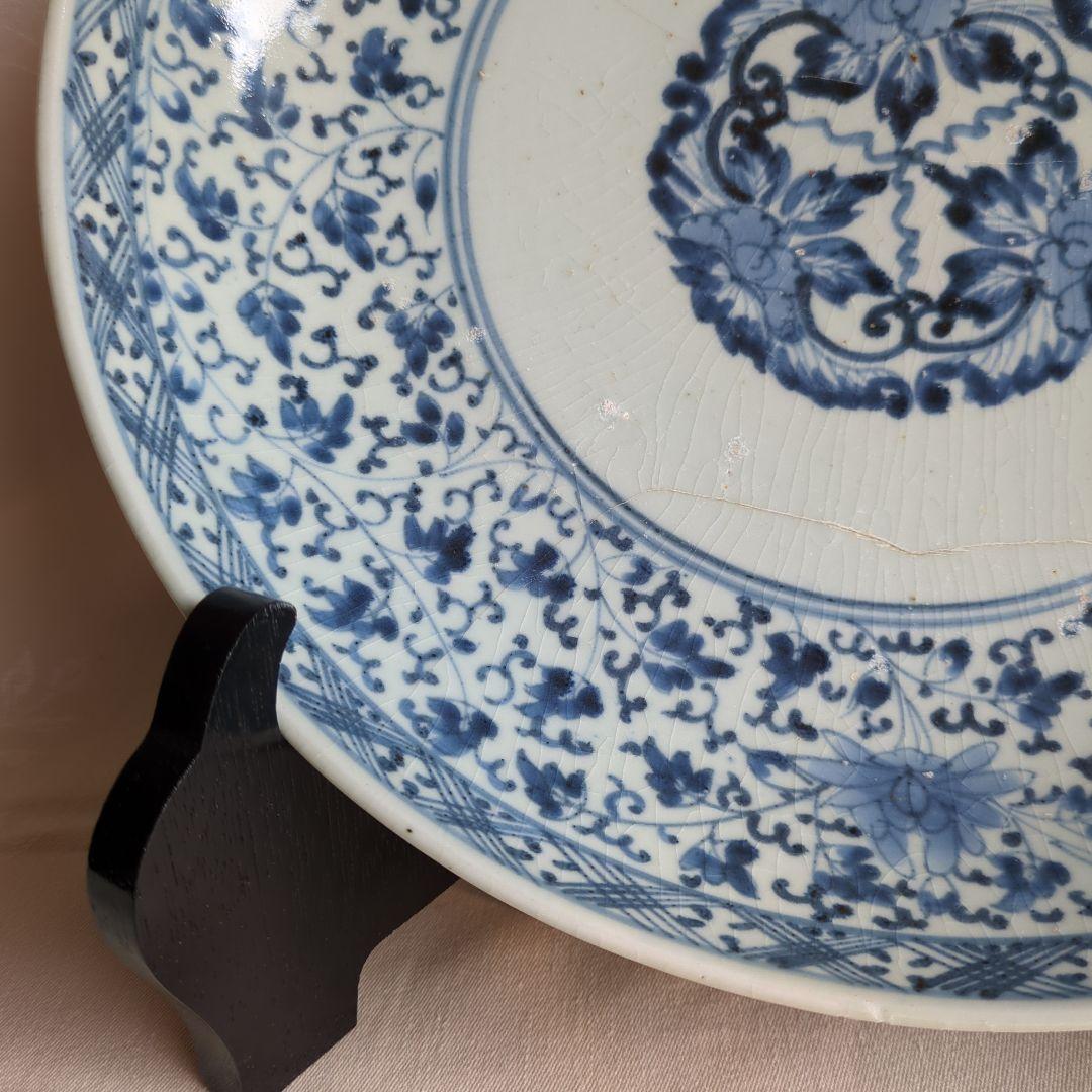 古伊万里 花唐草 大皿 江戸中期 31㎝