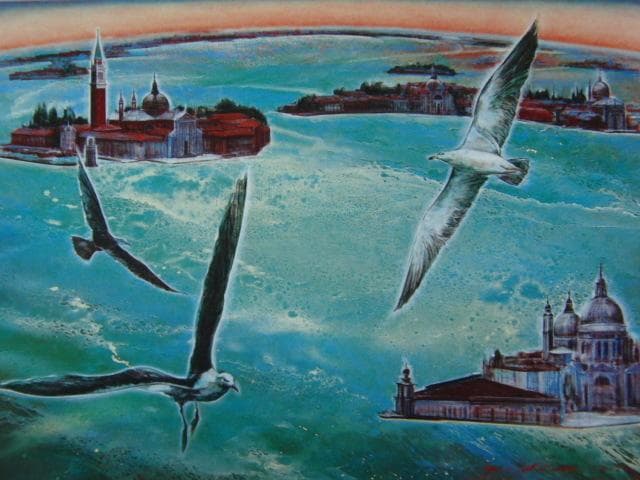 相田幸男、「ヴォラーレ（Volare)」、日本の画家、洋画、希少な額装用画集より