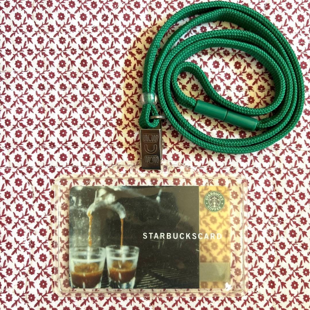 【美品】スタバ 日本初 初代 スターバックスカード　当時物 ネックストラップ付き