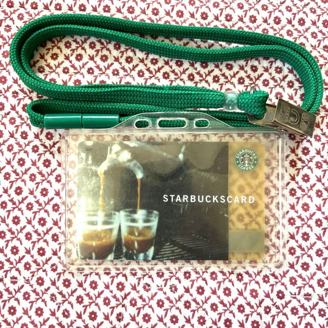 【美品】スタバ 日本初 初代 スターバックスカード　当時物 ネックストラップ付き