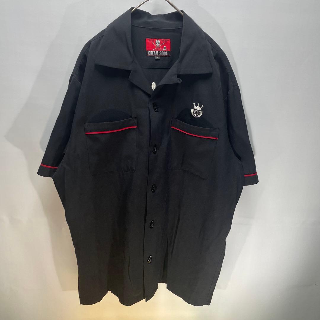 美品　クリームソーダ　クロスボーン　刺繍　ボーリングシャツ　サイズM