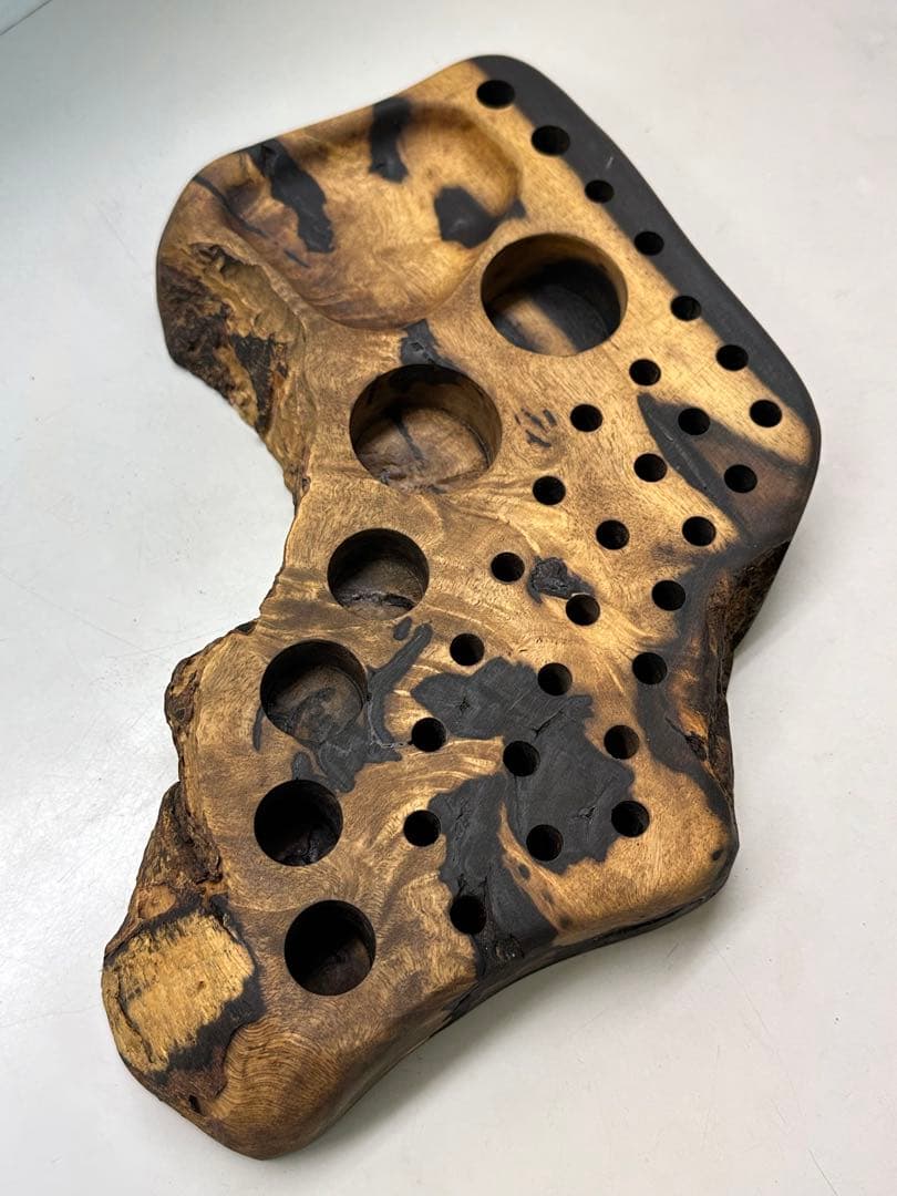 特大黒柿のフライタイイング用ツールスタンド