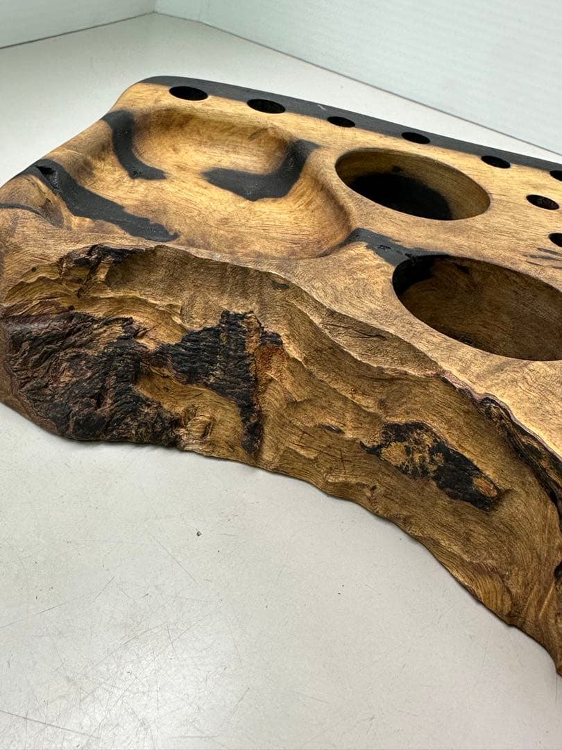 特大黒柿のフライタイイング用ツールスタンド