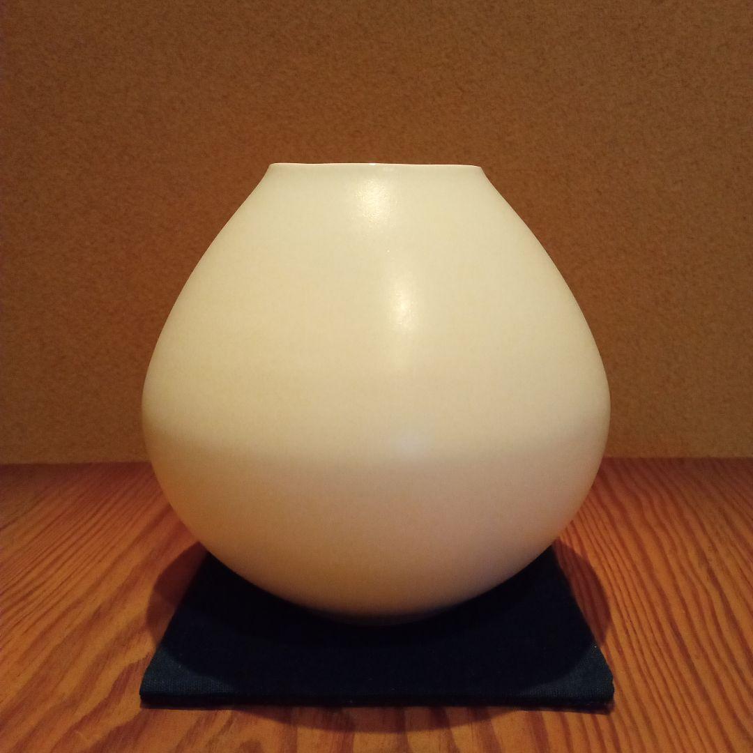 【真作】白瓷壺　前田昭博