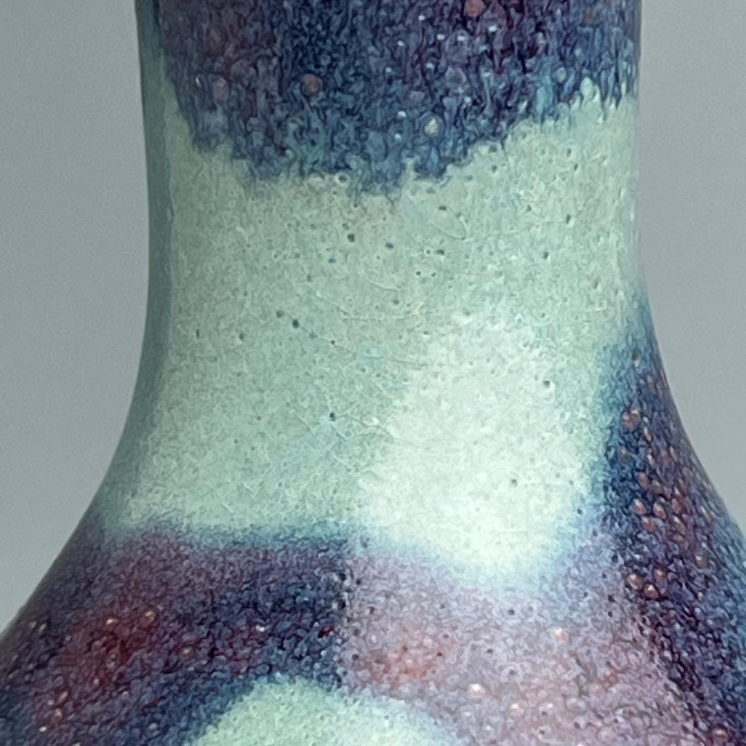 鈞窯天藍釉紫斑長頸瓶 中国古玩 中国美術 唐物