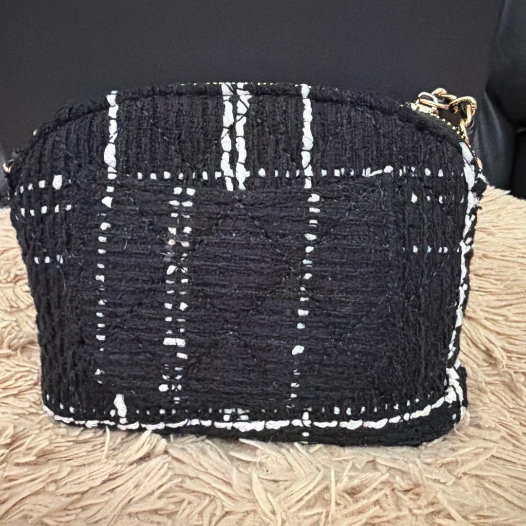 CHANEL ストライプショルダーバッグ　シャネル　ツイード　ノベルティ