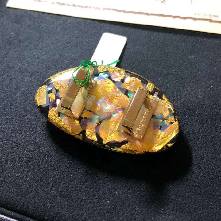 帯留め かんざし K18金具 24金箔 レイモンド・デイビス作 『ちゃちゃ』
