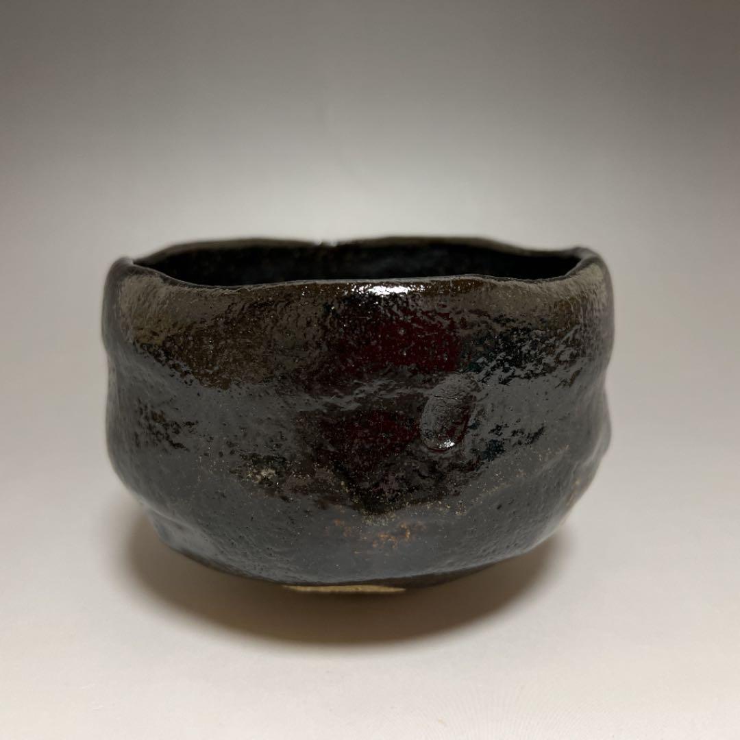 茶道具  黒楽茶碗  二代 小川長楽 造