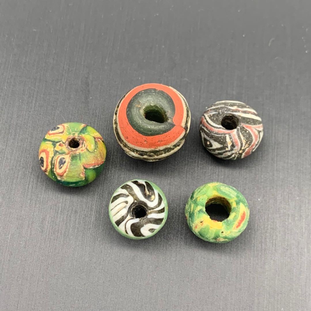 お買得！アンティーク とんぼ玉5個セット