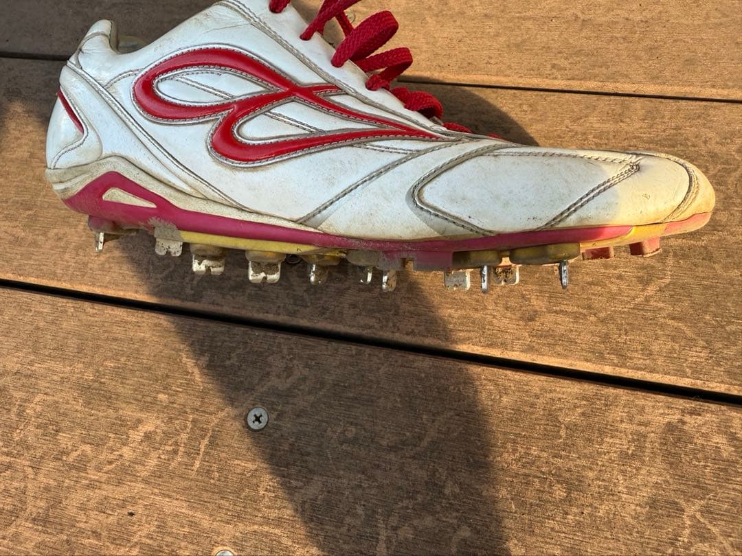 ビモロスパイク　ローカット　野球　白×赤　26.5cm