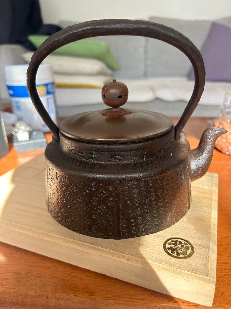 南部鉄天祐堂 希少天祐堂　鉄瓶　骨董品　 アンティーク 約1.5L