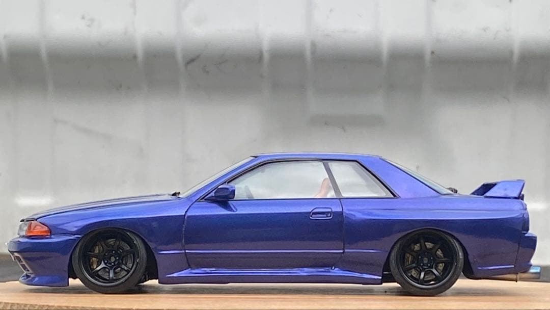 プラモデル完成品　アオシマ 1/24 R32GTR ワイド化