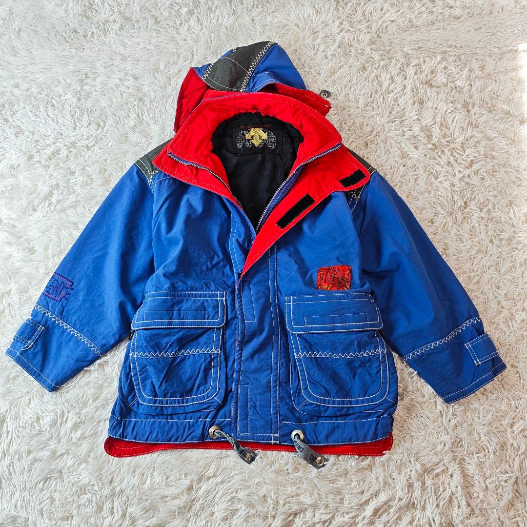 【90ｓ】DESCENTE デサント 中綿スキージャケット 青赤　ゆるダボ S