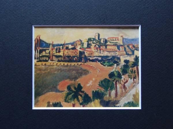 梅原龍三郎、カンヌ、希少画集画、新品額装付、状態良好