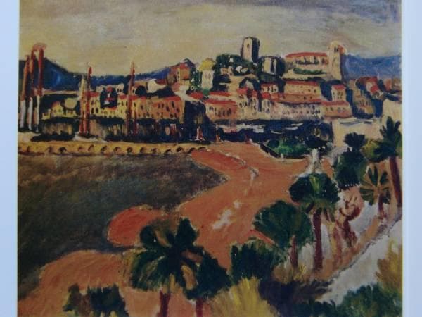 梅原龍三郎、カンヌ、希少画集画、新品額装付、状態良好