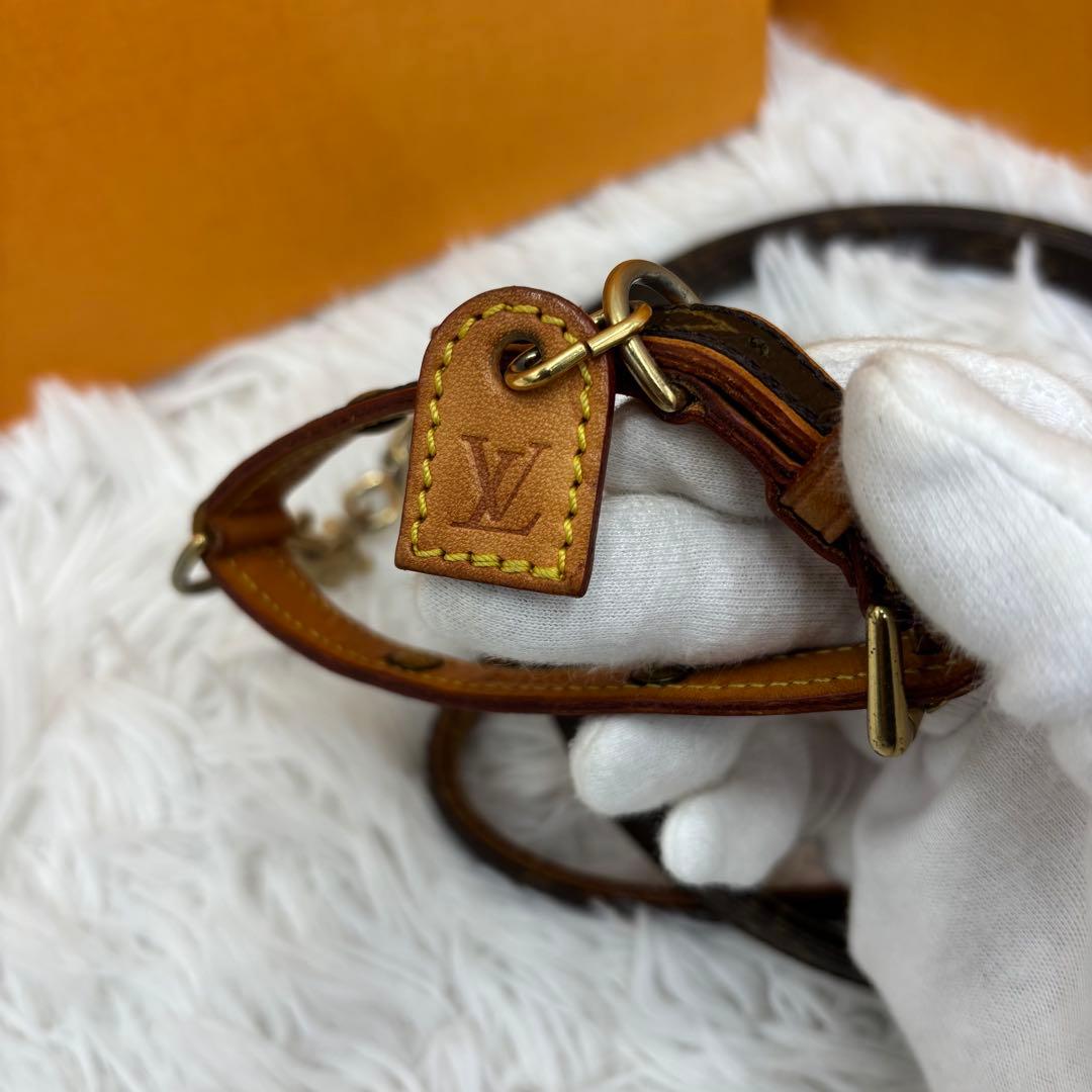 【美品✨】Louis Vuitton モノグラム レザー　小型犬用首輪　リード