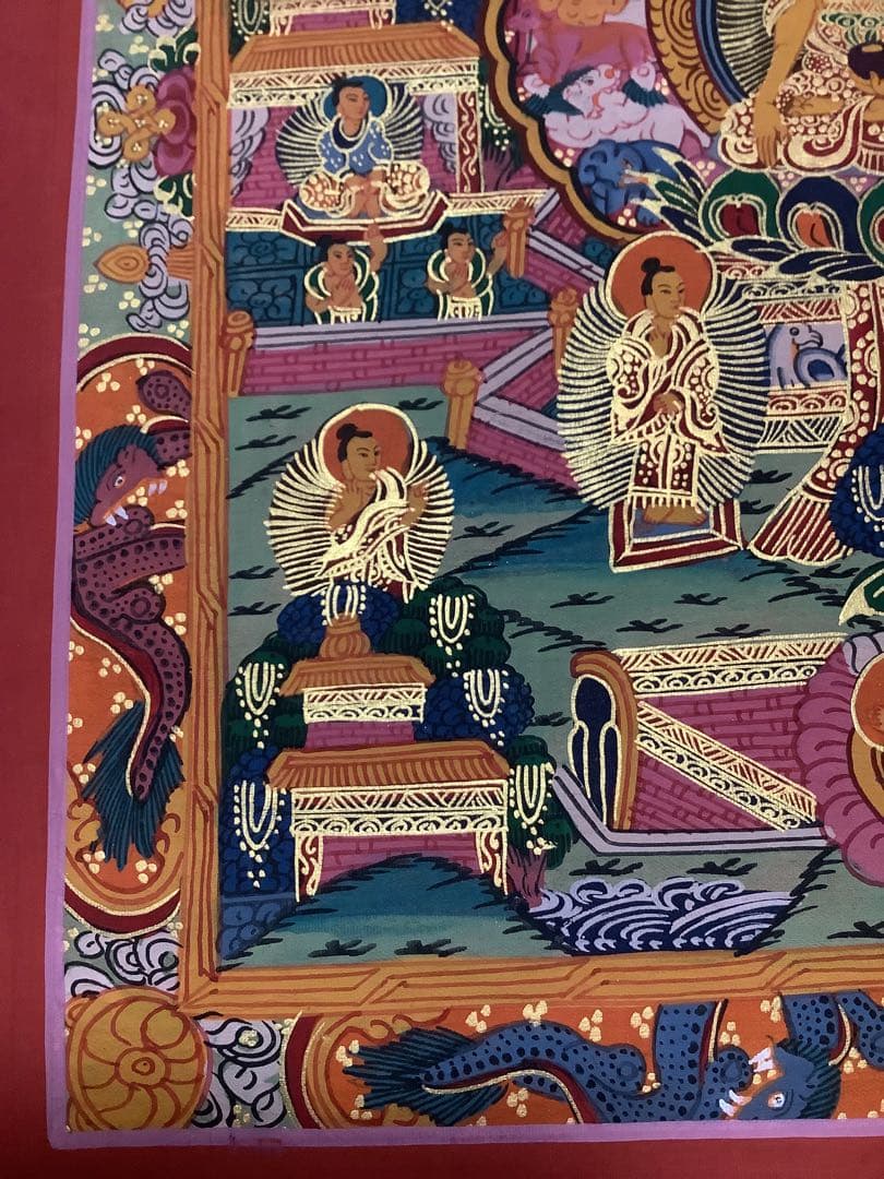 《 チベット密教　新品　1点物 》 手描き　曼荼羅　仏陀　釈迦　仏画　仏教　e1