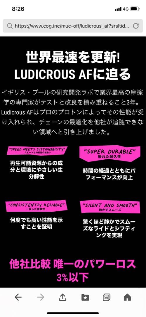 ★水木金限定割引‼️Muc-off 最強チェーンオイル 「LUDICROUS 」