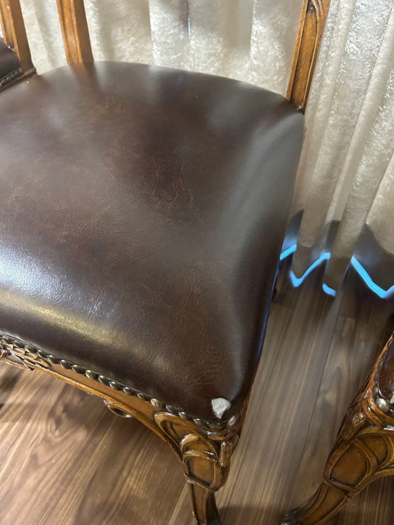 Medea アールヌーボー風 木製椅子 ブラウン4脚