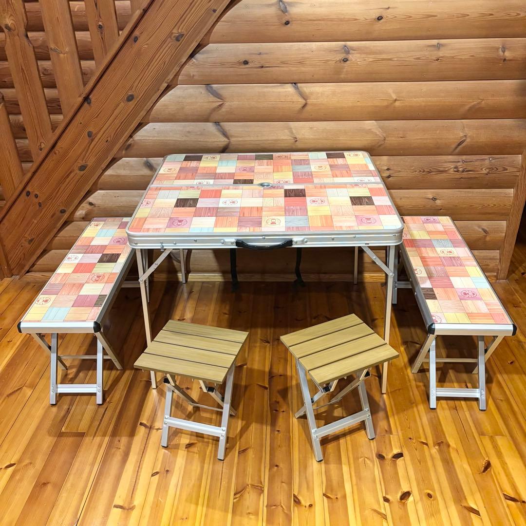 【美品】Coleman ナチュラルモザイク ファミリーリビングセットプラス