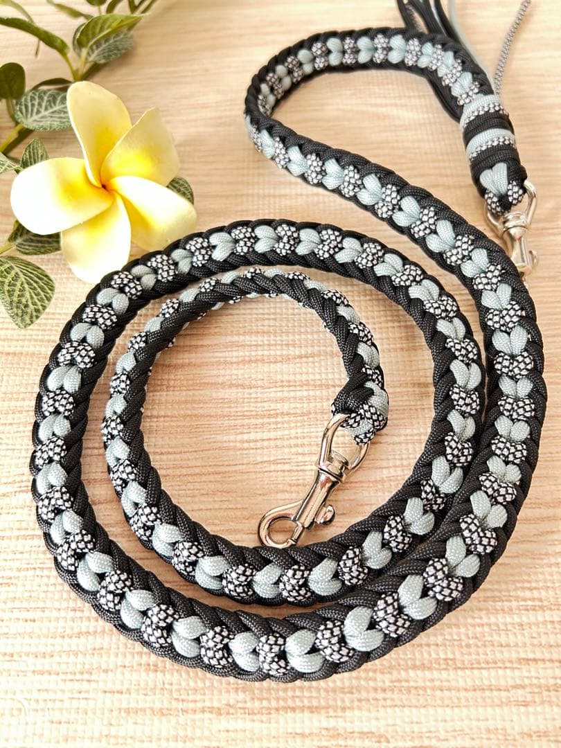 パラコードリード　カフェリード　ダブルハート　ブラックダイヤ　No.122