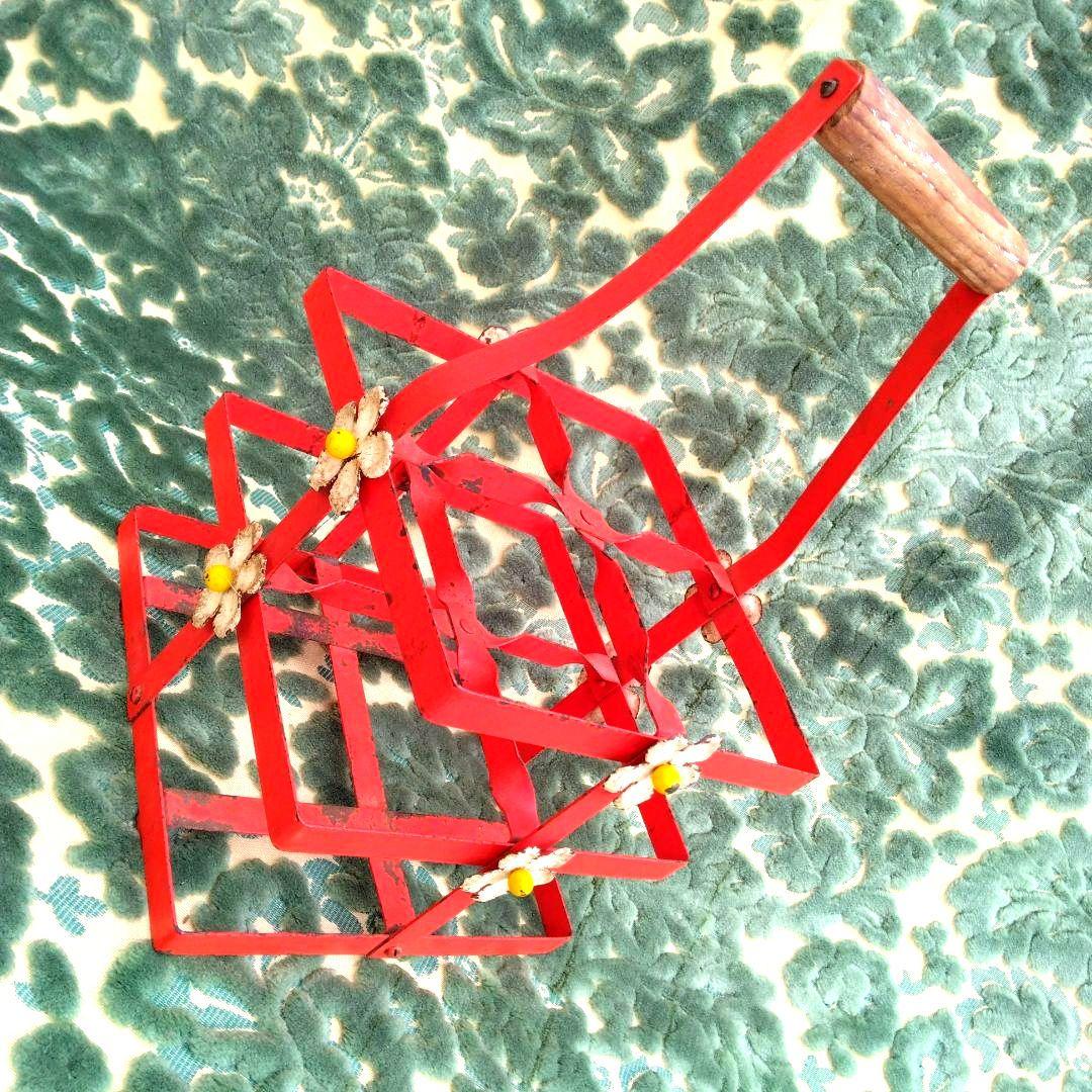 フランス　1920年代　アンティーク　アイアンボトルキャリー