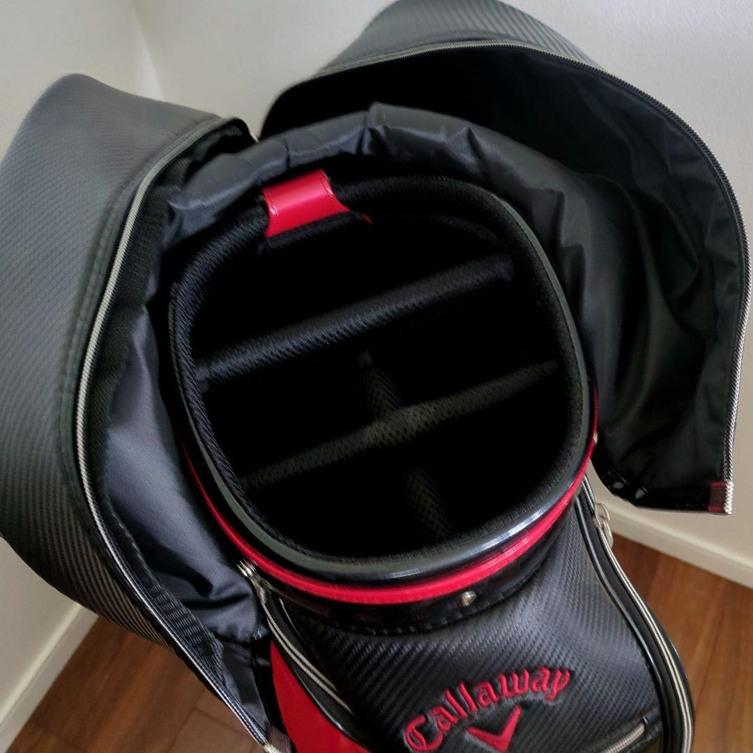 未使用　キャロウェイ　ゴルフバッグ　キャディバッグ　メンズ　ブラックレッド赤黒