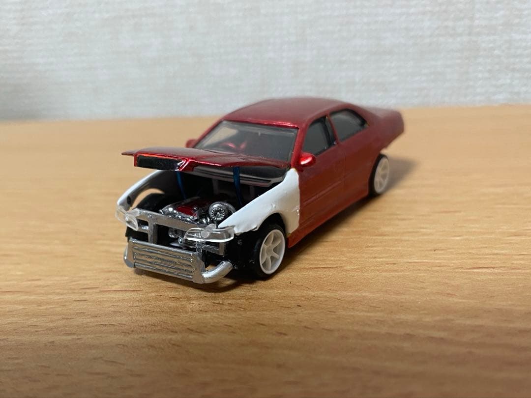 1/64 改 チェイサー ドリ車 ミサイル ミニカー トヨタ 1JZ アオシマ