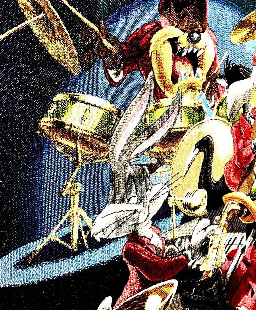 アメリカ製　ルーニートゥーン　ジャズバンド　ゴブラン織　タペストリー