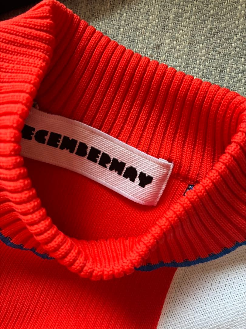 DECEMBER MAY セーター レッド/ホワイト