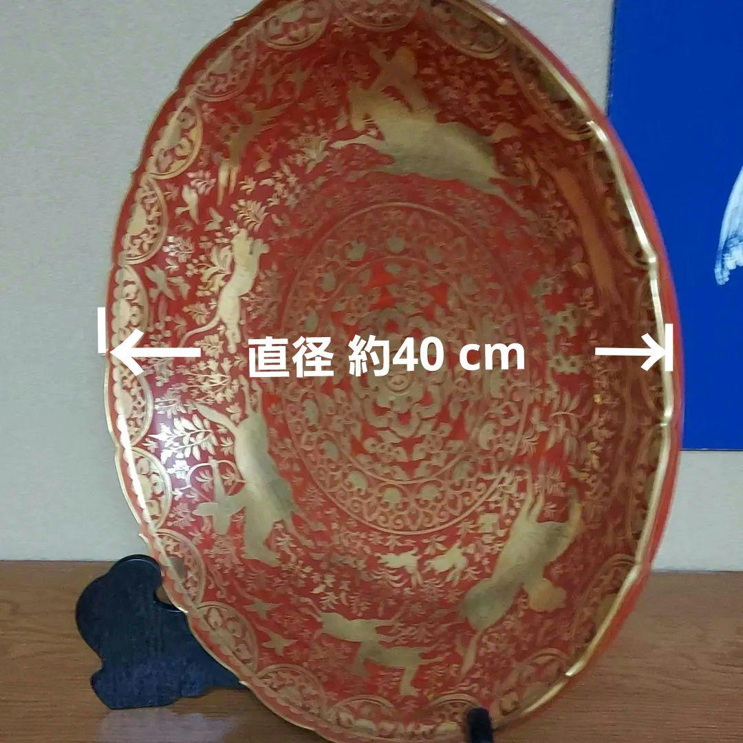 朱金蘭正倉院狩猟図大皿