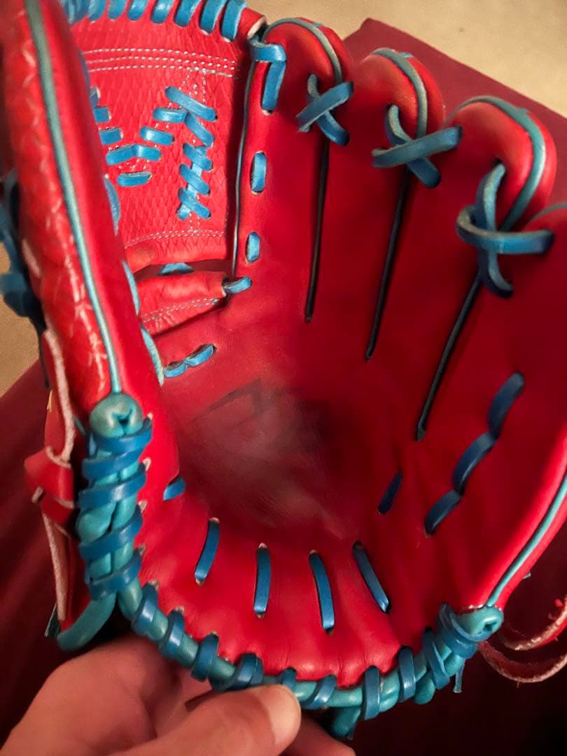 アクセフベルガードオーダー 軟式グローブ 赤/青